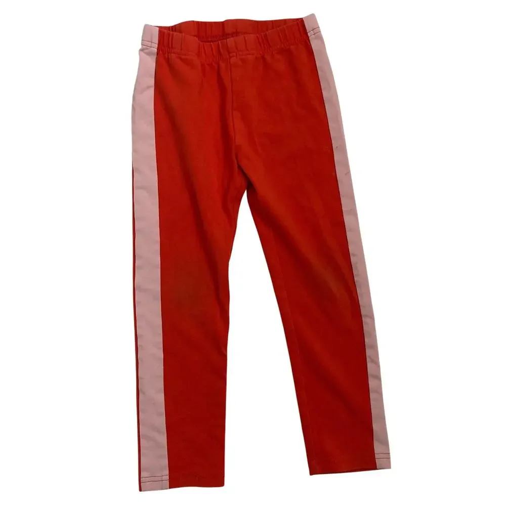 Hanna Andersson Side Stripe Legging Orange Spice 4 100cm